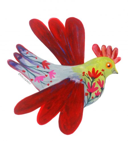 Folk Bird Illustration by Vanessa Binder