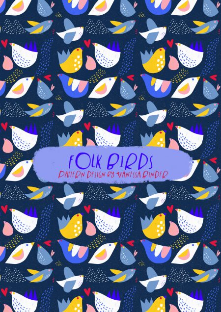 FOLK BIRDS Pattern Design by Vanessa Binder